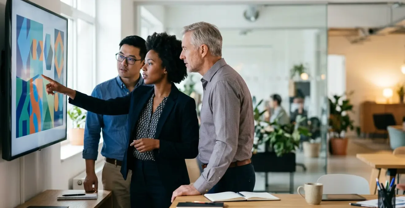 Team arbeitet effizient mit digitalen Assets in modernem Büro