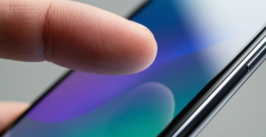 Nahaufnahme eines Daumens, der auf einem Smartphone-Bildschirm navigiert während des mobile Checkout-Prozesses