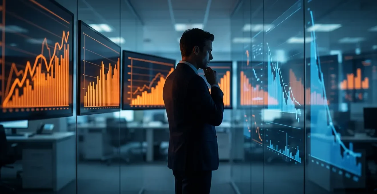 Analyse-Dashboard zeigt Traffic-Metriken und niedrige Conversion-Raten
